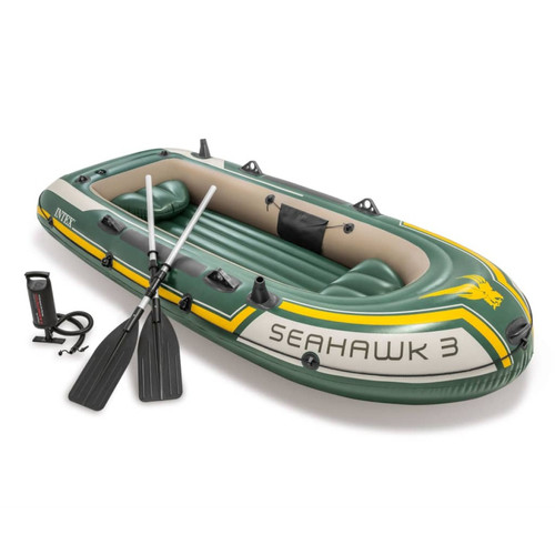 Jeux de piscine Intex Kit bateau gonflable 3 places Seahawk 3 avec rames et gonfleur - Intex