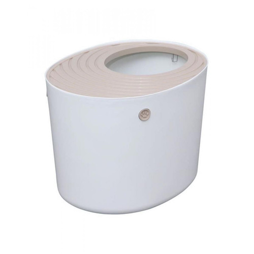 Iris Ohyama - IRIS OHYAMA Maison de toilette Top Entry Cat Litter Box avec couvercle - PUNT-530 - Plastique - 53 x 41 x 37 cm - Blanc - Pou... - Litière pour chat