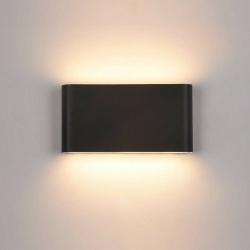 Italux - Applique Murale Extérieure LED Moderne Noir, Blanc Chaud 3000K 720lm, IP44 Italux  - Bonnes affaires Applique, hublot