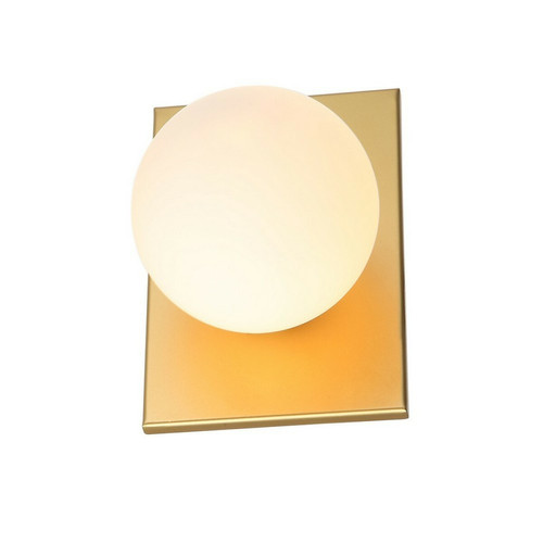 Italux - Applique Murale Moderne Dorée 1 Lumière avec Abat-Jour Blanc, G9 Italux  - Luminaires Acier brossé