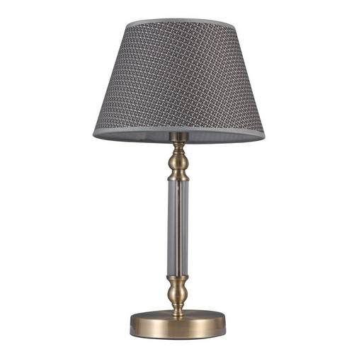 Italux - Lampe de table classique bronze antique 1 lumière avec abat-jour gris, E14 Italux  - Luminaires Acier brossé