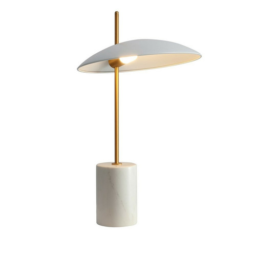 Italux - Lampe de Table LED Moderne Blanc, Or, Marbre, Blanc Chaud 3000K 400lm Italux  - Luminaires Gris