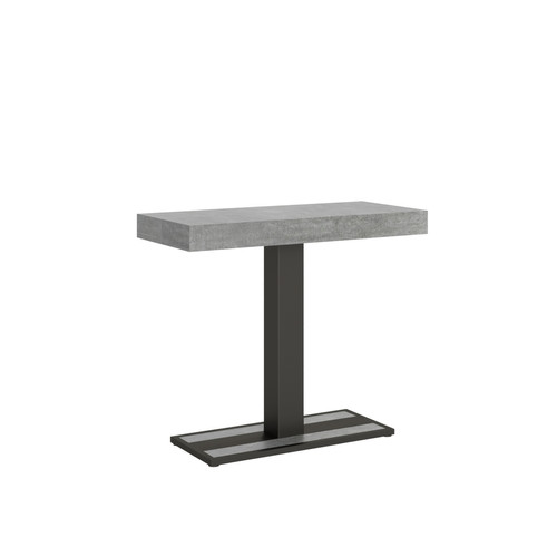 Itamoby - Console Capital Small cm.90x40 (extensible à 196) Ciment cadre Anthracite Itamoby  - Consoles Rectangulaire