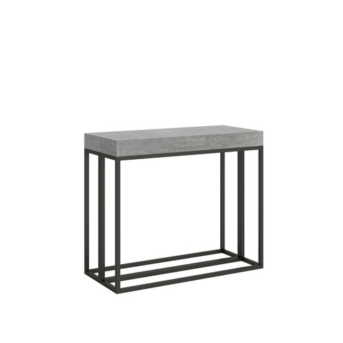Itamoby - Console Epoca Small cm.90x40 (extensible à 196) Ciment cadre Anthracite Itamoby  - Console extensible gris