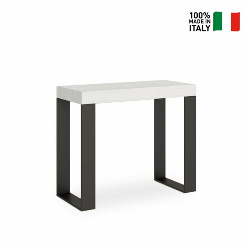 Itamoby Console extensible 90x40-300cm table à manger design en métal blanc Tecno