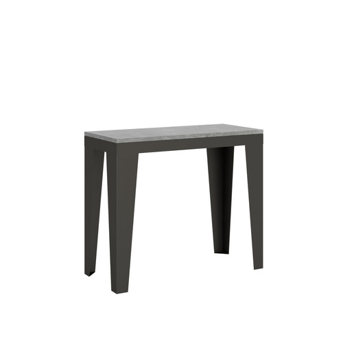 Itamoby - Console Flame Small Evolution cm.90x40 (extensible à 196) Ciment cadre Anthracite Itamoby  - Console extensible gris