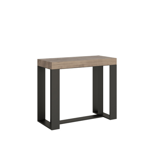 Itamoby - Console Futura Small Premium cm.90x40 (extensible à 196) Chêne Nature cadre Anthracite Itamoby  - Itamoby