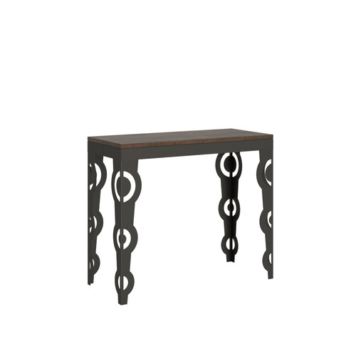 Itamoby - Console Karamay Evolution cm.90x40 (extensible à 300) Noyer cadre Anthracite Itamoby  - Consoles