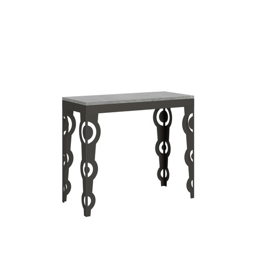Itamoby - Console Karamay Small Evolution cm.90x40 (extensible à 196) Ciment cadre Anthracite Itamoby  - Console extensible gris