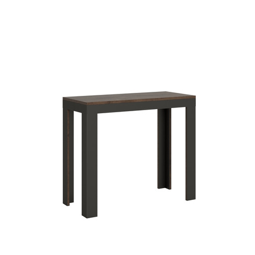 Itamoby - Console Linea Evolution Small cm.90x40 (extensible à 196) Noyer cadre Anthracite Itamoby  - Salon, salle à manger