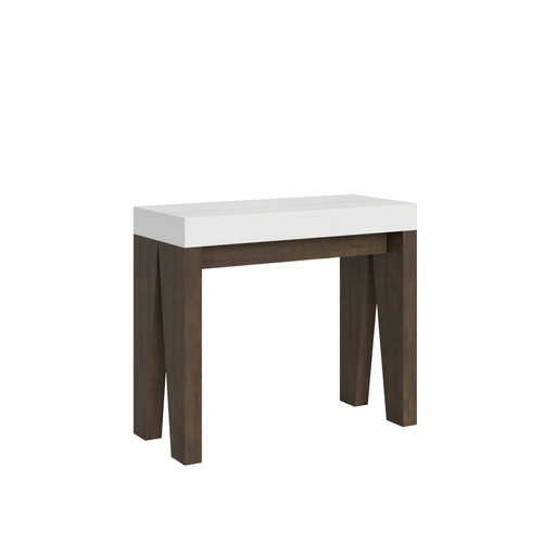 Itamoby - Console Naxy Small cm.90x40 (extensible à 196) dessus Frêne Blanc structure Noyer Itamoby  - Consoles