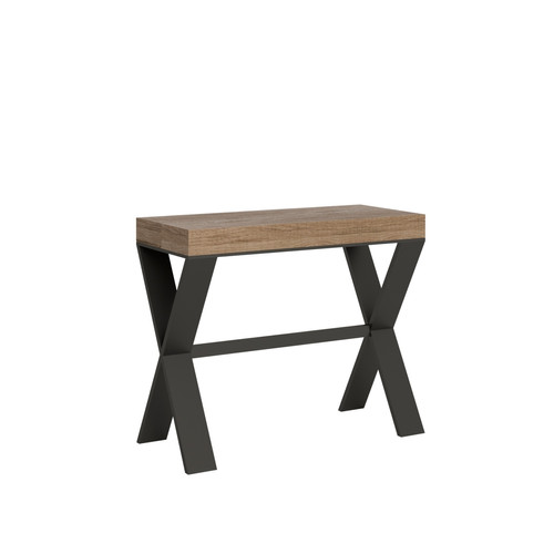 Itamoby - Console Xenia Small cm.90x40 (extensible à 196) Chêne Nature cadre Anthracite Itamoby  - Console chene