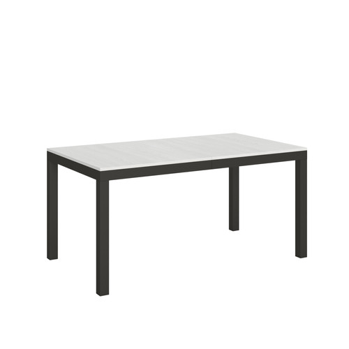 Itamoby - Table Extensible Everyday Evolution 90x160/420 cm. Frêne Blanc  cadre Anthracite Itamoby  - Tables à manger