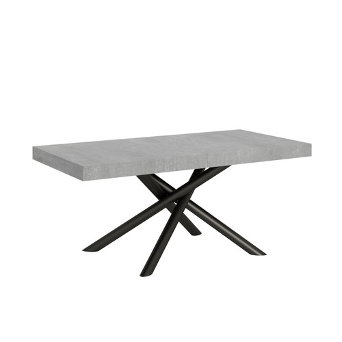 Itamoby - Table Extensible Famas 90x180/440 cm. Ciment  cadre Anthracite Itamoby  - Tables à manger