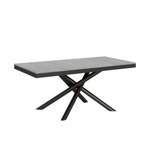 Itamoby - Table Extensible Famas Evolution 90x180/440 cm. Ciment  cadre Anthracite Itamoby  - Maison