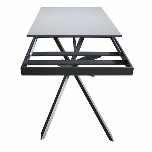 Tables à manger Table Extensible Ganty 90x120/180 cm. Chêne Nature bande de chante en teinte cadre Anthracite