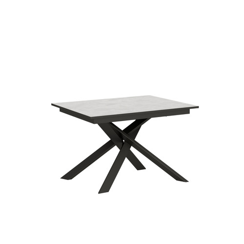 Itamoby - Table Extensible Ganty 90x120/180 cm. Spatule Blanc bande de chante Anthracite cadre Anthracite Itamoby  - Table 180 cm