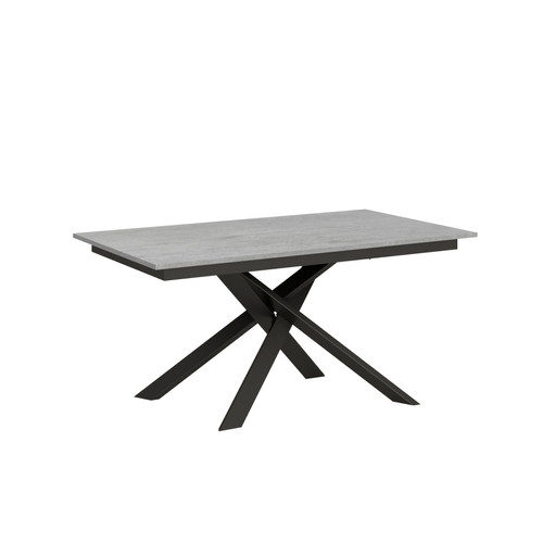 Itamoby - Table Extensible Ganty 90x160/220 cm. Ciment bande de chante en teinte cadre Anthracite Itamoby  - Tables à manger Oui