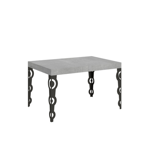 Itamoby - Table Extensible Karamay 90x130/390 cm. Ciment  cadre Anthracite Itamoby  - Maison Gris