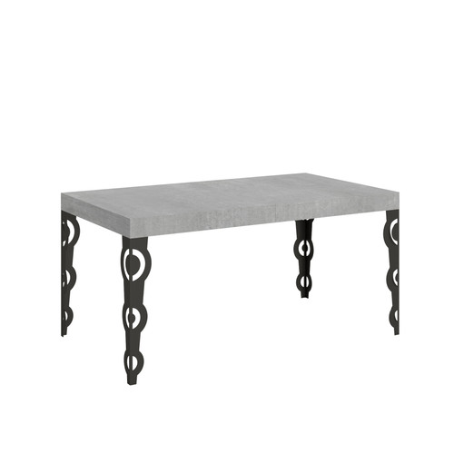 Itamoby - Table Extensible Karamay 90x160/264 cm. Ciment  cadre Anthracite Itamoby  - Tables à manger