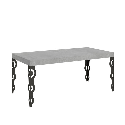 Itamoby - Table Extensible Karamay 90x180/440 cm. Ciment  cadre Anthracite Itamoby  - Maison Gris
