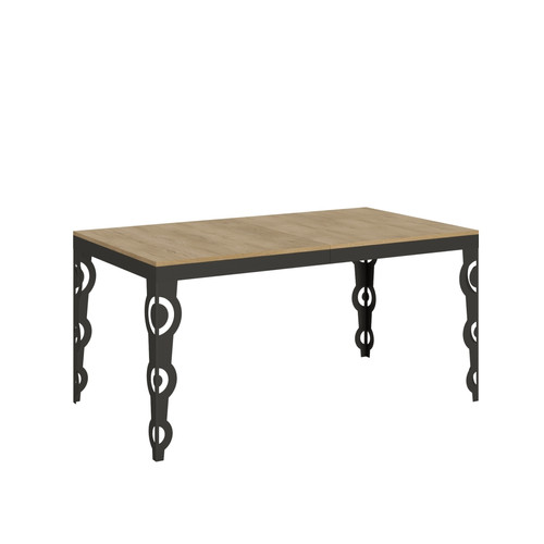 Itamoby - Table Extensible Karamay Evolution 90x160/264 cm. Chêne Nature  cadre Anthracite Itamoby - Maison Marron noir