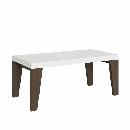 Itamoby - Table Extensible Naxy Mix 90x180/284 cm. dessus Frêne Blanc pieds Noyer Itamoby  - Table manger noyer