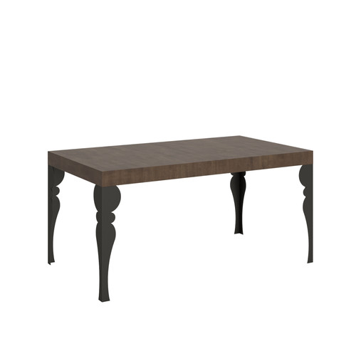 Itamoby - Table Extensible Paxon 90x160/420 cm. Noyer  cadre Anthracite Itamoby  - Table manger noyer