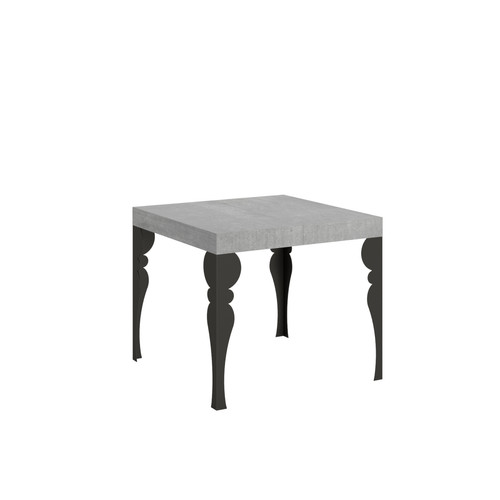 Itamoby - Table Extensible Paxon 90x90/246 cm. Ciment  cadre Anthracite Itamoby  - Tables à manger