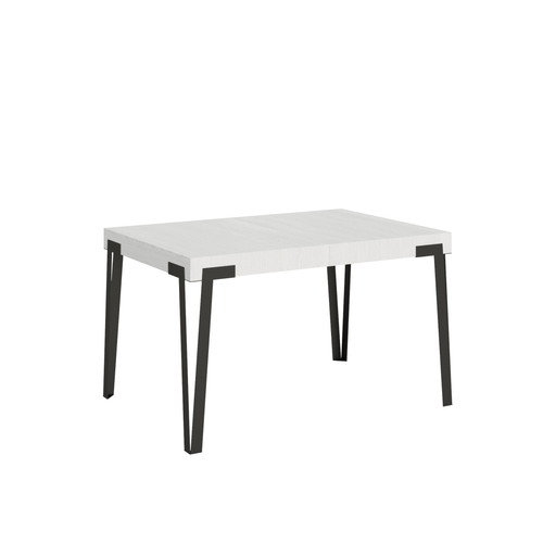 Itamoby - Table Extensible Rio 90x130/234 cm. Frêne Blanc  cadre Anthracite Itamoby  - Tables à manger Oui