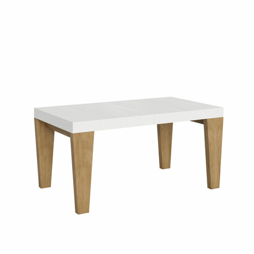 Itamoby - Table Extensible Spimbo Mix 90x160/420 cm. dessus Frêne Blanc pieds Chêne Nature Itamoby  - Salon, salle à manger