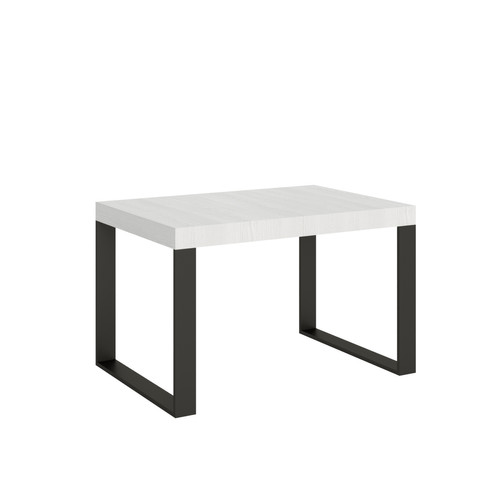 Itamoby - Table Extensible Tecno 90x130/234 cm. Frêne Blanc  cadre Anthracite Itamoby  - Tables à manger Oui