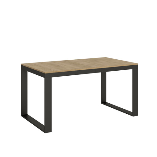 Itamoby - Table Extensible Tecno Evolution 90x160/264 cm. Chêne Nature  cadre Anthracite Itamoby  - Tables à manger