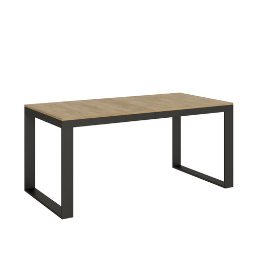 Itamoby - Table Extensible Tecno Evolution 90x180/284 cm. Chêne Nature  cadre Anthracite Itamoby  - Tables à manger