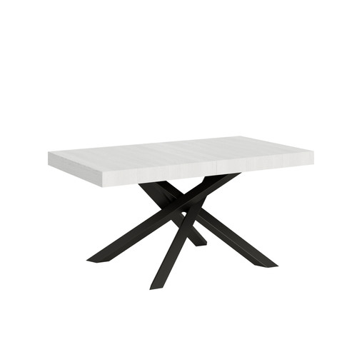 Itamoby - Table Extensible Volantis 90x160/420 cm. Frêne Blanc  cadre Anthracite Itamoby  - Tables à manger