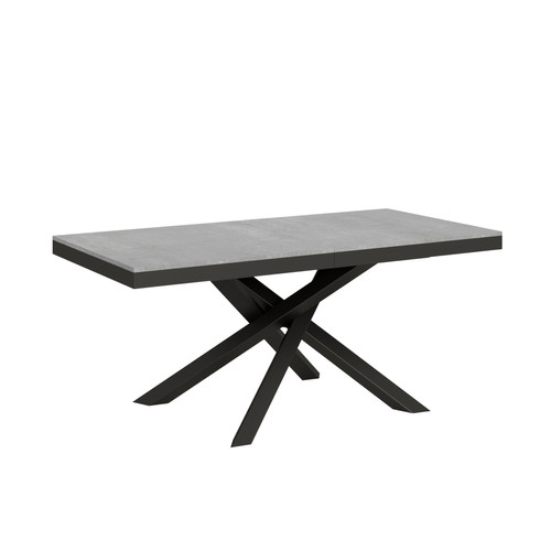 Itamoby - Table Extensible Volantis Evolution 90x180/284 cm. Ciment  cadre Anthracite Itamoby  - Tables à manger