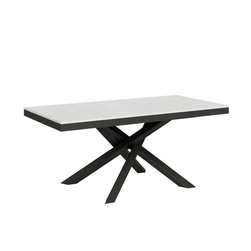 Itamoby - Table Extensible Volantis Evolution 90x180/440 cm. Frêne Blanc  cadre Anthracite Itamoby  - Tables à manger