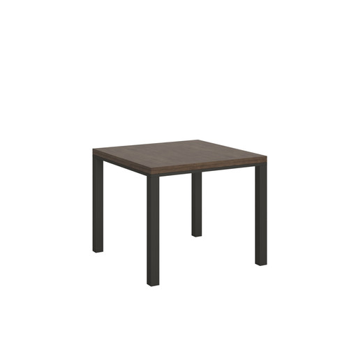 Itamoby - Table Rabattable Everyday Libra 90x90/180 cm. Noyer  cadre Anthracite Itamoby  - Tables à manger Oui