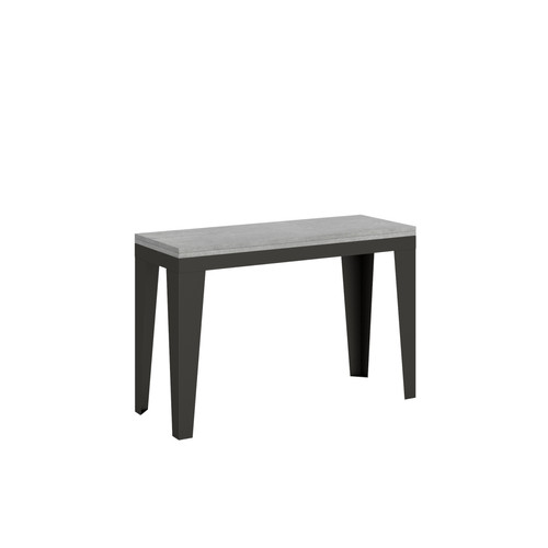 Itamoby - Table Rabattable Flame Double 120x45/90 cm. Ciment  cadre Anthracite Itamoby  - Tables à manger Oui