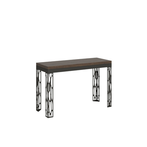 Itamoby - Table Rabattable Ghibli Double 120/200x45/90 cm. Noyer  cadre Anthracite Itamoby  - Table rabattable