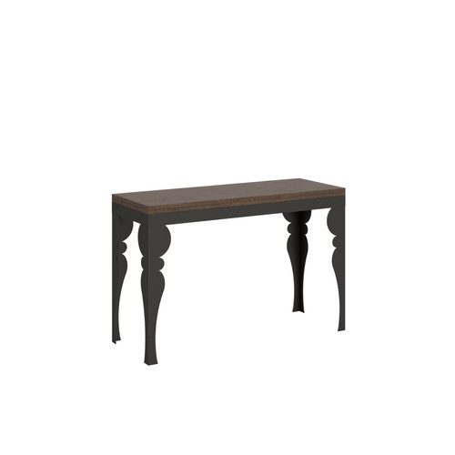 Itamoby - Table Rabattable Paxon Double 120/200x45/90 cm. Noyer  cadre Anthracite Itamoby  - Cadre 120x90