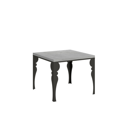 Itamoby - Table Rabattable Paxon Libra 90x90/180 cm. Ciment  cadre Anthracite Itamoby  - Table pliante salle a manger