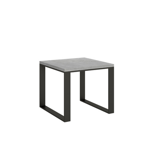 Itamoby - Table Rabattable Tecno Libra 90x90/180 cm. Ciment  cadre Anthracite Itamoby  - Table rabattable