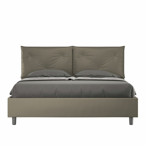 ITYHOME - Lit queen size Appia 160x190 sans sommier cappuccino ITYHOME  - Literie