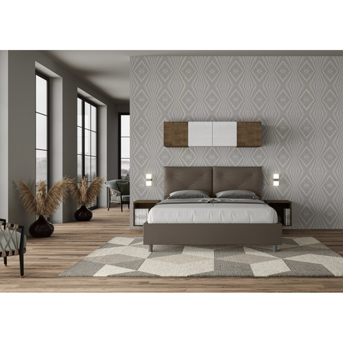 ITYHOME Lit queen size Appia 160x200 sans sommier cappuccino
