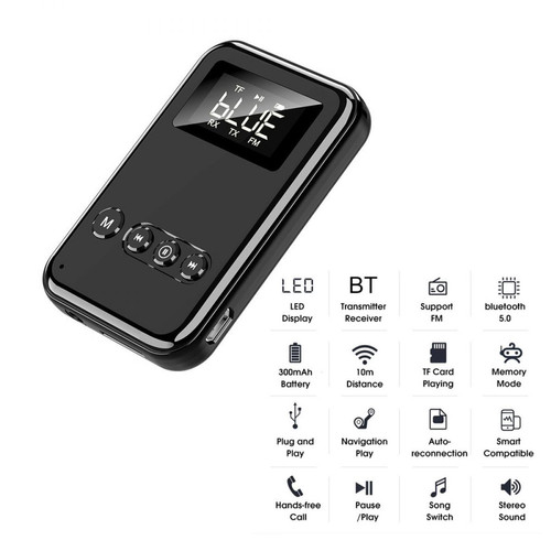 Izen -Bluetooth 5.0 Émetteur Récepteur Audio  Lecteur De Carte 3.5Mm Jack Ém Izen  - Passerelle Multimédia