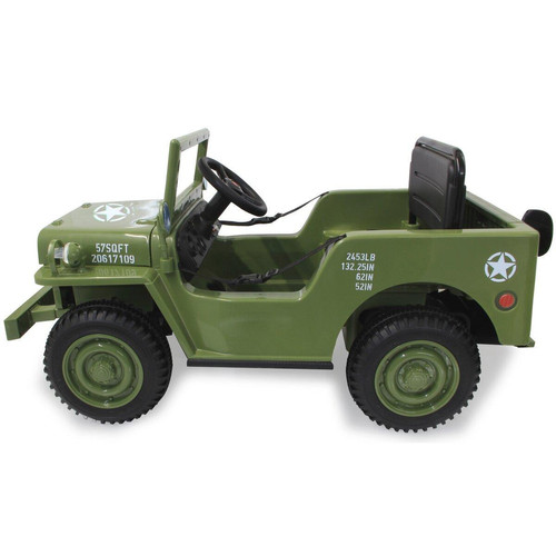 Véhicule électrique pour enfant Ride-on Jeep Willys MB Army vert 12V