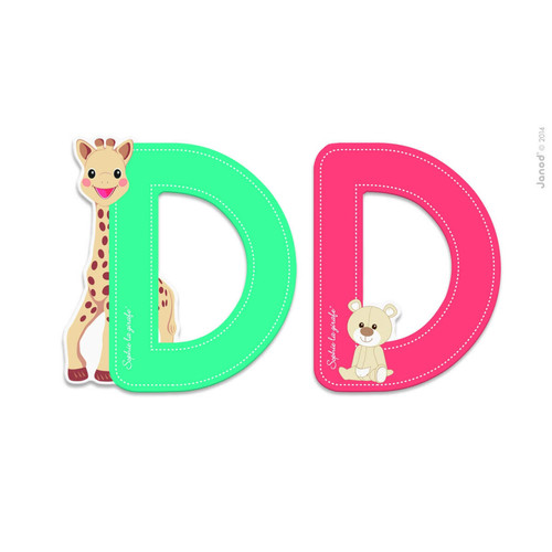 Janod - Lettre de l'alphabet Sophie la girafe D - Janod Janod   - Décoration chambre enfant Blue silver
