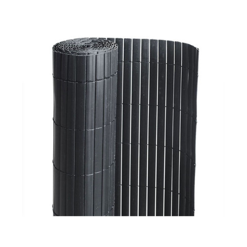Clôture grillagée Jardideco Canisse PVC double face Noir 18 m - 6 rouleaux de 3 x 1,80 m - Jardideco