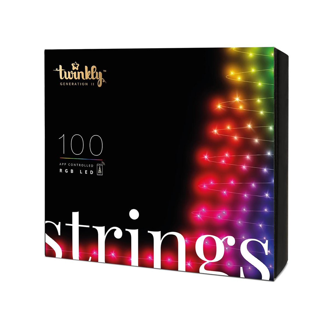 Décorations de Noël Twinkly String 100LED RGB 4,3mm Gen II - Edition multicolore - 8m